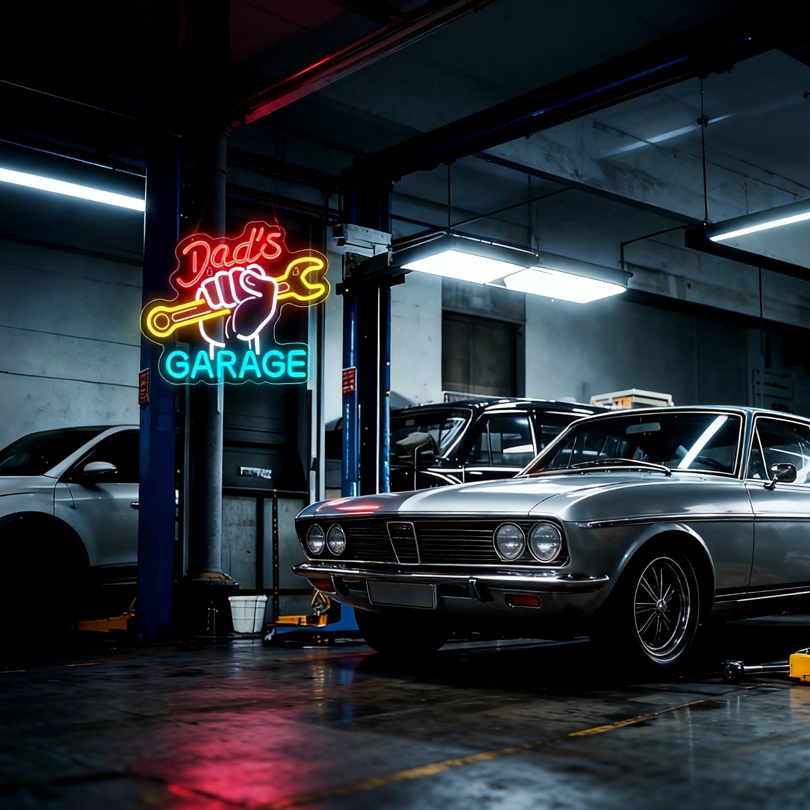 Dad's Garage LED Neon Sign Wal - Auto Repair Shop Open recensione e prezzo