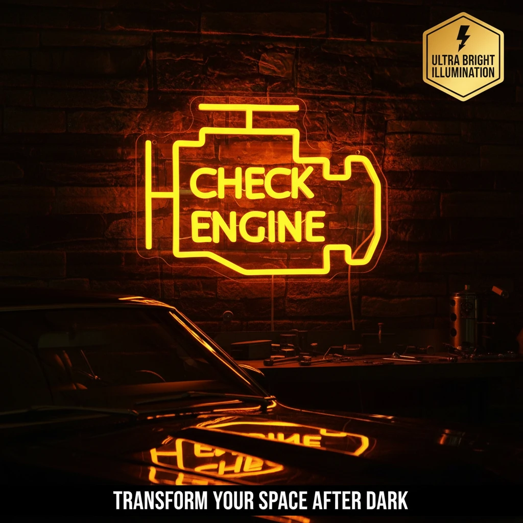 Check Engine  Neon LED Light – - Auto Repair Shop Open recensione e prezzo