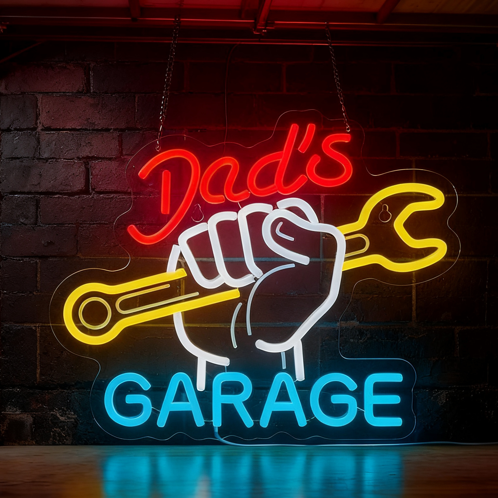 Dad's Garage Neon Sign LED Wal - Auto Repair Shop Open recensione e prezzo